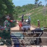 Babinsa Desa Pondowae Ajak Warga Kerja Bakti Perbaiki Jalan Desa