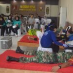 Anggota Kodim 1014/Pbn Berperan Aktif Sukseskan Donor Darah HUT ke-80 Persit KCK