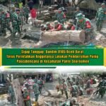 TNI dan Warga Bersinergi Bersihkan Puing Pascabencana di Pante Ceureumen