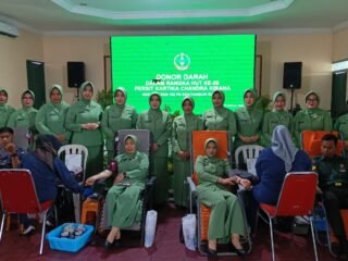 Sambut HUT Persit Ke 80,Korem 102/Pjg Bersama Kodim 1015/Sampit Gelar Bakti Sosial Donor Darah