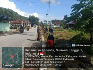 Babinsa Koramil 1412-03/Lasusua Bersama Warga Laksanakan Kerja Bakti Pembersihan Saluran Air