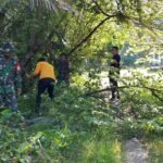 Sinergi TNI dan Rakyat, Babinsa Koramil 09/Ranomeeto Gelar Karya Bakti Bersihkan Lingkungan Desa Lameuru