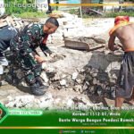 Penuh Semangat, Babinsa Desa Nusliko Koramil 1512-01/Weda Bantu Warga Bangun Pondasi Rumah