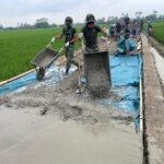 Sasaran Fisik TMMD Ke-127 di Desa Tanjung Rejo, Rabat Beton Capai ±100Meter