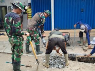 TMMD Ke-127 Bangun Drainase 200 Meter di Harjamukti, Cegah Genangan Air