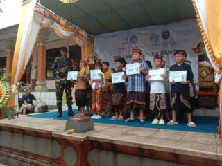 Babinsa Semarapura Kangin Tegaskan Bulan Bahasa Bali Wahana Efektif Kuatkan Kecintaan Akan Budaya Bali