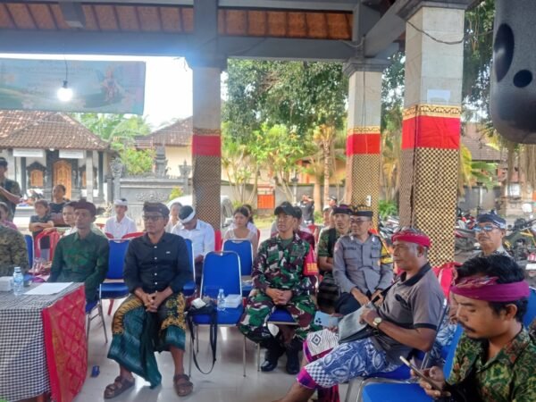 Hadiri Bulan Bahasa Bali, Babinsa Sakti Serukan Mari Teguhkan Identitas Budaya Bali Agar Ajeg Dan Lestari
