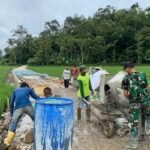 Hari Pertama Puasa, Pekerjaan Talud TMMD Tetap Berjalan Penuh Semangat