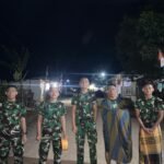 Satgas TMMD 127 Laksanakan Patroli Keliling Bangunkan Warga Sahur