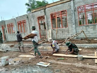 Progres 46 Persen, TMMD Kodim 1618/TTU 1618/TTU Percepat Hadirkan Sekolah Layak di Perbatasan