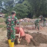 Langsir Material Tanpa Henti, Satgas TMMD 127 Percepat Plesteran Talud