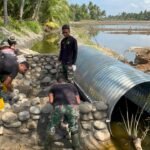TNI Percepat Pemasangan Jembatan Aramco Tanggap Darurat di Kecamatan Dewantara