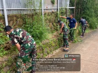 TMMD Ke-127 Kodim 0508/Depok Laksanakan Karya Bhakti Pembersihan Lingkungan di Jl. Gardenia
