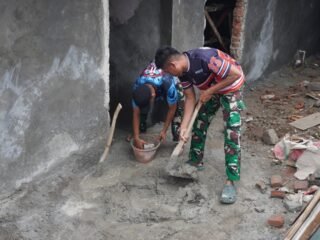 Sinergi Satgas TMMD Kodim 0508/Depok Percepat Pembangunan RTLH Ibu Murdiana, Progres 56 Persen