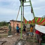 Satgas TMMD 127 Kodim 0430/BA Bersama Warga Kebut Pengerjaan Sumur Bor di Desa Wonosari