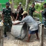 TMMD 127 Kodim 1804/Kaimana Perkuat Struktur Sumur Galian di Kampung Sisir