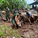 Kodim 1309/Manado Laksanakan Kerja Bakti Pasca Longsor di Pulau Manado Tua.