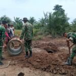 Gotong Royong Satgas TMMD 127 Kodim 0430/BA Percepat Pemasangan Gorong-Gorong Titik 1