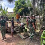 Kebersamaan Satgas TMMD 127 dan Warga Kebut Sumur Bor Titik 2 di Jalur 1