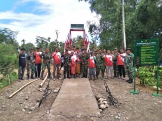 Danramil 19/Sawang Hadiri Pesejuk dan Peresmian Jembatan Gantung Garuda, Warga Gampong Tengoh Sambut Bahagia