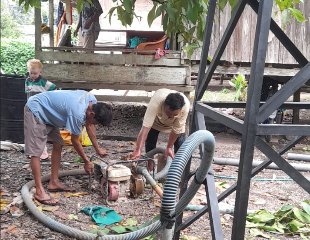 Satgas TMMD 127 Kodim 1305/Buol Tolitoli Laksanakan Pembuatan TNI Manunggal Air Bersih di Desa Oyom