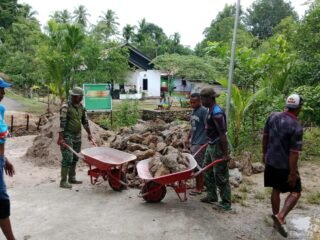 TMMD 127 Kodim 1804/Kaimana Genjot Pembangunan Jembatan, Pondasi Capai 29 Persen