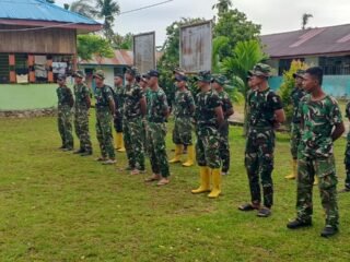 Apel Pagi Satgas TMMD 127 Kodim 1804/Kaimana, Pastikan Kesiapan Personel di Kampung Marsi