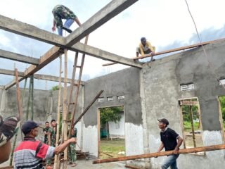 TMMD 127 Kodim 1305/Buol Tolitoli Percepat Pembangunan Mesjid Desa Oyom