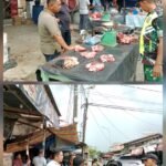 Tradisi Meugang, Babinsa Koramil 02/Woyla Pantau Harga Daging di Pajak Wilayah Binaan