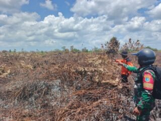 Pastikan Situasi Kondusif, Babinsa Koramil 1203-13/MHS Laksanakan Groundcheck Lokasi Kebakaran di Desa Pesaguan Kanan
