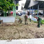 Cegah Banjir dan Wabah Penyakit, Koramil 1005-03 Laksanakan Karya Bakti di Pasar Sungai Gampa