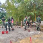 Satgas TMMD 127 Cor Tiang Pagar Jembatan Sambuli, Utamakan Aspek Keselamatan