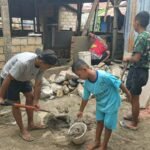 Semangat Bocah Petoaha Warnai Pembangunan RTLH TMMD 127