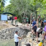 Satgas TMMD 127 Kodim 1804/Kaimana Genjot Pondasi Pinggiran Jembatan Kampung Marsi
