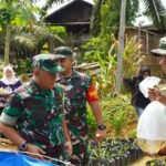 Ketua Tim Wasev TMMD 127 Tebar 1.000 Benih Ikan Nila di Desa Tri Buana