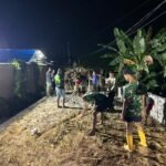 Satgas TMMD 127 Lembur Malam, Pengerasan Jalan di Anggoeya Dikebut