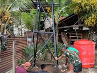 Warga Sambuli Sambut Antusias Pembangunan Tandon Air TMMD 127