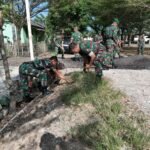 Jaga Kebersihan Lingkungan, Kodim 1420/Sidrap Gelar Karya Bakti di Lingkungan Asrama