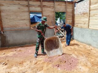 Satgas TMMD 127 Tuntaskan Penimbunan Dasar Rabat Beton di Petoaha