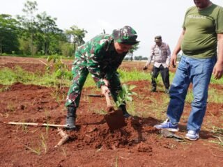 Wujudkan Lingkungan Asri, Letkol Inf Rendra Satrio Wibowo Pimpin Penanaman Pohon di Cisalak