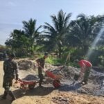 Satgas TMMD 127 Langsir Material Demi Percepat Pembangunan Bak Air di Sambuli