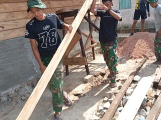 Satgas TMMD 127 Kodim 1417/Kendari Percepat Pembangunan Dapur Warga di Petoaha