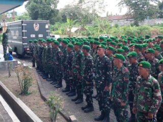 Dandim 1310/Bitung Sambut Kedatangan Prajurit Yonif TP 916/SDY di Lokasi Marshaling Area