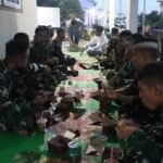 Pererat Silaturahmi, Satgas TMMD 127 Kodim 0430/Banyuasin Gelar Buka Puasa Bersama di Rumah Kades Wonosari