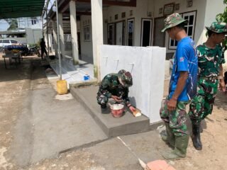 Permudah Akses Air Bersih, Satgas TMMD 127 Kodim 0430/Banyuasin Buat Kran Sumur Bor di Desa Wonosari