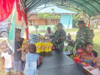 TMMD 127 Gelar Pasar Murah untuk Warga Kampung Marsi