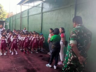 TK Negeri Desa Akah Outing Class Di Makodim Klungkung, Begini Potret Kedekatan TNI Dan Anak Anak