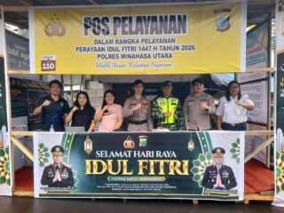 Pantau Arus Mudik Jelang Idul Fitri 1447 Hijriah, Kodim 1310/Bitung Terjunkan Personel Siaga di Pos-Pos Pengamanan