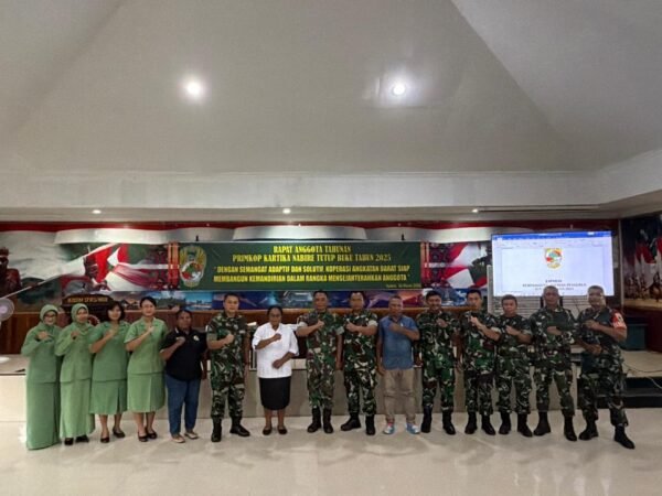 KODIM NABIRE GELAR RAPAT ANGGOTA TAHUNAN PRIMKOP KARTIKA NABIRE TUTUP BUKU TAHUN 2025