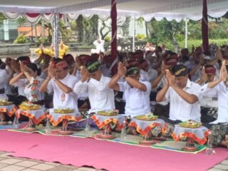 Kasdim Tabanan Tekankan Kebersamaan Pada Persembahyangan Tawur Agung Kesanga di Tabanan